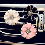 2 Pieces Daisy Flower Air Vent Clip Cute Car Air Freshener Clip Bling Rhinestone Car Air Outlet Decorations Charm Car Inter Decor Accessories for Girls Women