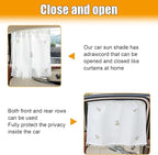 Car Side Windshield Sunshade, UV Protection Auto Window Sunshades Curtain for Baby, Universal Automotive Travel Blackout Privacy Accessories for Car Interior (Five Small Tulips)