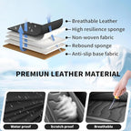 Fit Juke Car Seat Covers Compatible with Nissan Juke 2012-2015 2016 - Full Set Premium Leather， Waterproof Breathable， All-Weather Seat Cushion Protecto&Airbag Compatible（Full Set,Black