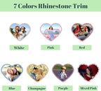 Personalized Car Air Freshener with Photo – Custom Rhinestone Vent Clip & Heart-Shaped Acrylic Picture Frame for Car Interior Decoration Accessories (Blue, One Size)