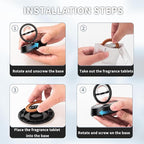 Kwak's Car Air Freshener Solar Energy Rotating Refillable Air Purifier for Car Interior Dashboard Autorotation Decoration Accessories (Black-1)