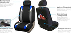 FH Group Car Seat Covers Premium Modernistic Flat Cloth Car Seat Covers Front Seats Only Blue Black, Airbag Compatible Universal Fit Interior Accessories Cars Trucks SUV Car Accessories Protector