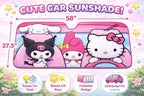 Hello Kitty Car Shade | Hello Kitty Sunshade Car | Carshade Auto Front Windshield Kawaii Kitty Sunshade | 58" X 27.5" | Fits Most Standard Windshields | Officially Licensed