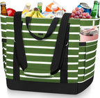 HUANLANG Soft Cooler Bag Insulated for Travel,Large Insulated Grocery Bags with Zippered Top,PEVA Collapsible Food Delivery Cooler Bag for Beach, Travel, Picnics