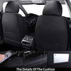 Coverado Front Seat Covers, Universal Seat Covers for Cars, Breathable Fabric&Leather Car Seat Protector, Front Car Seat Covers, Seat Covers Waterproof, Driver Seat Cover Fit for Most Cars, BlackRed