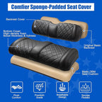 NOKINS Golf Cart Diamond Seat Covers Kit with Sponge Padding - Fit for Most OEM Standard Front Seats, OEM Standard Seat Upgrade Seat Covers (Fit for EZGO TXT 1994-2013/EZGO RXV)