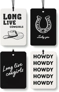Boho Neutral Western Car Air Freshener 4 Pcs Coconut Scented, Country Southwest Cowgirl Car Accessories Mirror Decor for Women, Western Hanging Air Freshener for Cars Closet Drawer Books