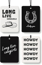 Boho Neutral Western Car Air Freshener 4 Pcs Coconut Scented, Country Southwest Cowgirl Car Accessories Mirror Decor for Women, Western Hanging Air Freshener for Cars Closet Drawer Books