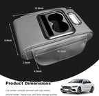 Car Center Console Armrest Pillow, Multifunctional Armrest Box Cover with Cup Phone Tissue Holder & Side Pockets, Waterproof Leather Middle Console Cushion for Most Vehicles (Gray, Normal)