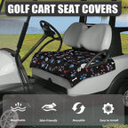 Biyejit Golf Cart Seat Covers with 4 Pockets Golf Cart Seat Towel Blanket Fits 2-Seat Golf Carts, Golf Cart Accessories