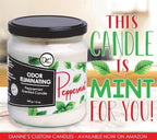 Peppermint Two Pack Odor Eliminating Highly Fragranced Candle - Eliminates 95% of Pet, Smoke, Food, and Other Smells Quickly - Up to 80 Hour Burn time - 12 Ounce Premium Soy Blend