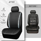 CAR PASS Bling Diamond Car Seat Cover Full Set, Shining Rhinestone Waterproof Leather, Rear with Zipper, Universal Fit 95% Automotive Glitter Sparkle Crystal for Cute Women Girl, Colorful Diamond