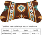 Soft Car Headrest Pillow Compatible with Tribal Navajo Indiana Western Southwest Ethnic, 2 Pcs Memory Foam Car Neck Pillow with Breathable Removable Cover Car Pillow for Nap/Neck Pain Relief