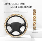 Highland Cow & Highland Cattle Steering Wheel Cover with 2 Car Air Fresheners, Quick Installation & Comfortable Grip for Cars & SUVs