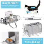 Soft Sided Cat Carrier for Small Cats Puppies up to 15 Lbs, Airline Approved Pet Carrier Collapsible Travel Puppy Carrier with Reflective Strip, Grey