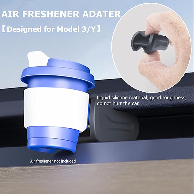 2Pcs Air Freshener Adapter Designed for Model 3/Y Air Vent Accessories Compatible with 2017-2024 Model 3 and 2020-2024 Model Y (Air Freshener not Included)