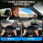 Denchy Car Seat Cushion with Lumbar Support for Long Sitting, Ergonomic Memory Foam Driving Seat Cushions for Semi Truck Bus Driver Trucker, Non Slip Office Chair Cushion (Dark Gray)