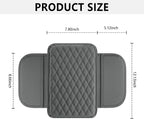 Upgraded Center Console Cover, Microfiber Leather Armrest Cover Cushion With 2 Storage Bags, Universal Car Armrest Storage Box Interior Accessories for Most Vehicles (Gray)
