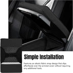 Hovom Car Center Console Armrest Pillow, 12.6"×7.87"×1.97" Leather Arm Rest Cover for Cars, Soft Comfortable Auto Armrest Cushion Pad, Vehicle Middle Console Cover, Car Accessories (Black)