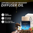 Car Air Freshener 50ML (1.7 FL OZ) Car Air Fresheners Diffuser, Amber Vanilla Fragrance Oil Car Air Freshner, 180+ days Long Lasting Car Perfume, Wooden Cup Design, Made in USA
