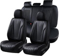 FLORICH Car Seat Covers, Premium Leatherette Car Seat Cushions Full Set, Black Seat Covers for Cars Front Seats and Back, Automotive Seat Protectors Universal Fit for Most Sedans Cars SUV Trucks