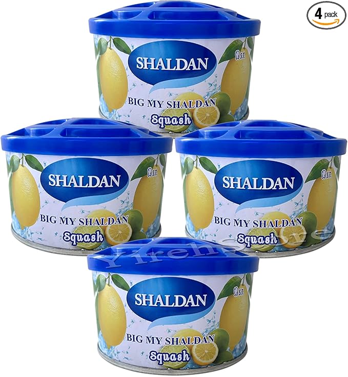 Big My Shaldan Squash Scent Gel 4-cans Air Freshener, Heavy Duty and Strong Strength Freshener for Large Cars, JDM Japan Freshener