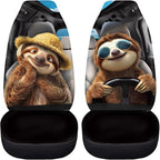 Funny Car Seat Cover Front Seats Only,Sloth Driver Front Bucket Seat Cover Decorative Vehicle Cushion Seat Cover Set,Automotive Accessories Interior Decoration