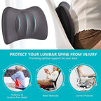 FLORICH 3 PCS Seat Cushion for Carseat Lumbar Support Pillow Car Neck Headrest Pillows Memory Foam Gel Memory Foam Massage Point Seat Pads Pressure Relief Back Cushion for Office Chair(Grey)