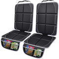 Gimars Car Seat Protector, 2 Pack, XL Thicken EPE Cushion Waterproof 600D Fabric Car Seat Cover for Child Car Seat with Nonslip Backing Mesh Pockets for Baby SUV Sedan Truck Leather Seats, Black-Gray