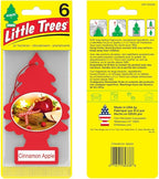 LITTLE TREES Air Freshener, Hanging Tree, Cinnamon Apple | Long Lasting Scent | For Auto or Home | 24 Count, Pack of 6