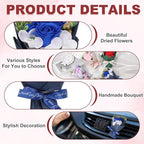 uxcell Dark Blue Small Bouquet Car Air Freshener Vent Clips, Mini Decorative Rose Bouquet with Fragrance Diffuser for Women, Automotive Air Freshener Decoration, Style 1