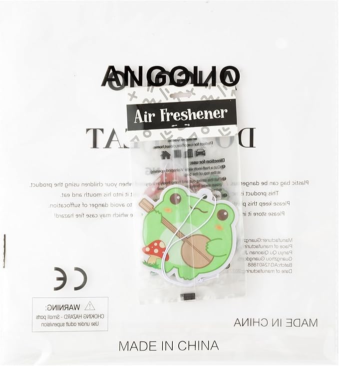 ANGOLIO Spring Frogs Car Air Freshener - Cartoon Frogs Pattern Spring Party for Boy and Girls Long Lasting Little Scented Hanging Funny Air Accessories Fresheners for Car Rearview Mirror