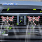 2PCS Bling Dragonfly Car Air Vent Clips, Crystal Rhinestone Car Air Conditioning Outlet Clip, Universal Cute Vehicle Interior Diffuser Decoration Accessories for Women (Pink)