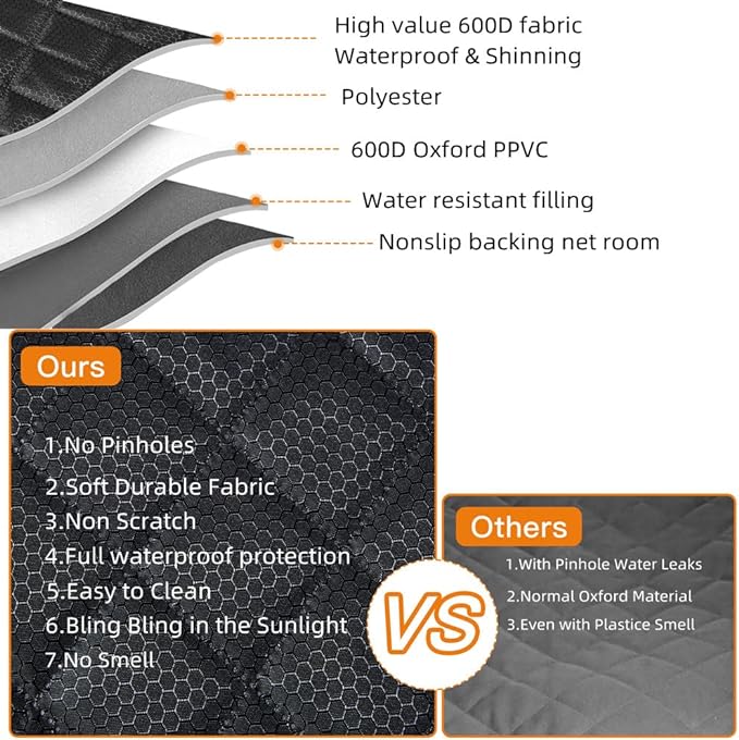 Dog Car Seat Cover for Back Seat Cover for Kids, Waterproof X Large Rear Seat Protector for Pet Auto SUV Truck (XL, Black)