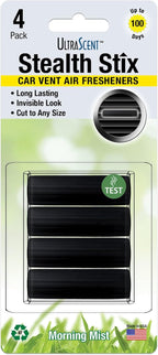Car Vent Clips Air Freshener Stealth Stix Car Vent Clips that Slip on Vent Blade, 1-Pack/4-Stix (Morning Mist)