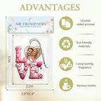 Personalized Valentine's Day Car Air Freshener with Pictures, I Love You, Drive Safe, Fun Couple Gift, Hanging 2Pack