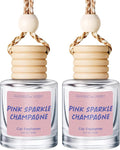 RAINBOW ABBY Hanging Car Air Freshener Diffuser 2 Pack - Pink Sparkle Champagne Fragrance Oil, 45+ Days Long Lasting, Essential Oil Diffuser for Car