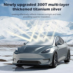 Car Windshield Sun Shade, 300T Thickened Car Window Shades Heat Reflective Interior Cool, Universal Fit for Most Cars SUVs Trucks, Foldable & Portable Design (for Tesla Model 3/Y (57'' × 37''))