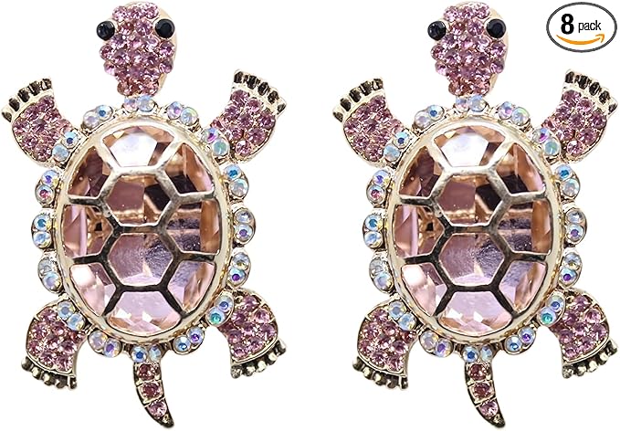 2 PCS Car Air Vent Clip Accessory, Air Vent Decor Charm, Car Interior Accessories Air Freshener (NO REFILL PADS) for Women, Rhinestone Crystal Air Conditioner Outlet Decoration (Pink Turtle)