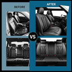 Fit Prius Car Seat Covers for Toyota Prius 2001-2025 2026 -Premium Leather, Waterproof Stain-Resistant, Breathable，All-Weather Seat Cushion Protecto & Airbag Compatible, 2 Front Seat All Black