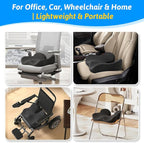 Seat Cushion for Tailbone & Sciatica Pain Relief - Plush Yet Supportive Ergonomic Memory Foam Chair Cushions for Office Chair, Car, Wheelchair,Airplane & Long Sitting (Gray)