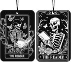 Gothic Bookworms Car Air Freshener Hanging 2Pcs, Reading Goth Car Accessories Interior, Funny Reader Cars Rear View Mirror Decor Book Lover Bookaholics Bookworms Gifts For Women Friends (Lavender)