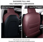 AOMSAZTO Car Seat Cover Fit for Tesla Model Y 2020 2021 2022 2023 2024 2025 5 Seater - Full Set Wine Red Seat Covers
