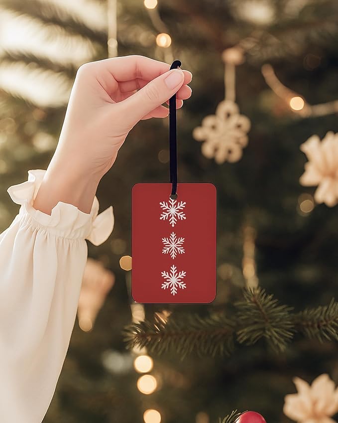 Red Christmas Berry Car Air Freshener 4 Pcs, Retro Winter Snowflake Christmas Hanging Air Freshener for Cars Closet Drawer Books, Xmas Car Accessories Mirror Decor for Women