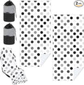 2 Pack Car Seat Towel Covers with Storage Bag 63 x 32 Inch Athletic Running Towel Seat Sweat Washable Non Slip Cover Gift for Car Outdoor Sport Activities (Black and Gray Dots)
