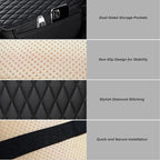 Ouzorp Car Center Console Cover, Upgraded Microfiber Leather Car Arm Rest Cover with 2 Storage Bags, Universal Armrest Cover for Car Storage Box Car Interior Accessories Protector for Most Vehicle