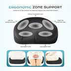 Coverado Car Seat Cushion and Lumbar Support Headrest Pillow One Piece, Ergonomic Memory Foam Car Neck Pillow & Back Support, Soft Leather Breathable Driving Seat Cushion Sciatica Pain Relief, Black
