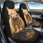 BIGCARJOB 2 Pcs Animal Car Seat Cover Set for Front Only,Funny Cat and Tiger Print Vehicle Bucket Seat Cushion Pads Auto Seat Protector for Men Women,Fit Most Cars,Sedan,Truck,SUV