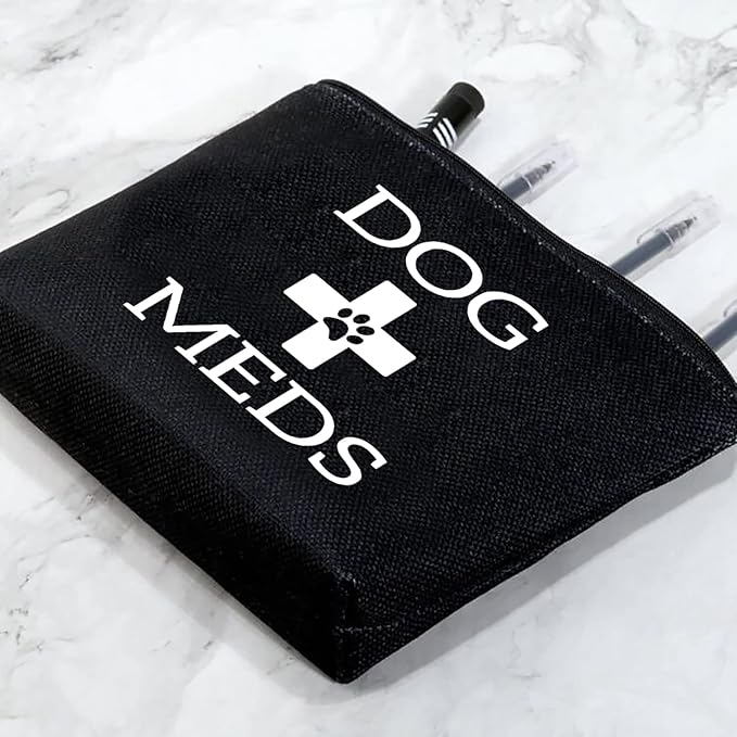 G2TUP Dog Medicine Bag - Vet Tech Gifts, Dog Essentials Storage for Travel, Camping, Car Emergency (Black)