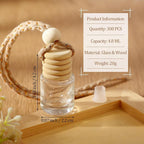 300 Pcs Car Diffuser Bottles with Wooden Cap 4.8ml Empty Glass Perfume Bottles Bulk Hanging Clear Car Diffuser Fragrance Holder Air Fresheners for Aromatherapy(Cylinder)